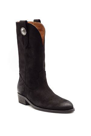 Stivale texano in nubuck nera VIA ROMA 15 | 4378NERO